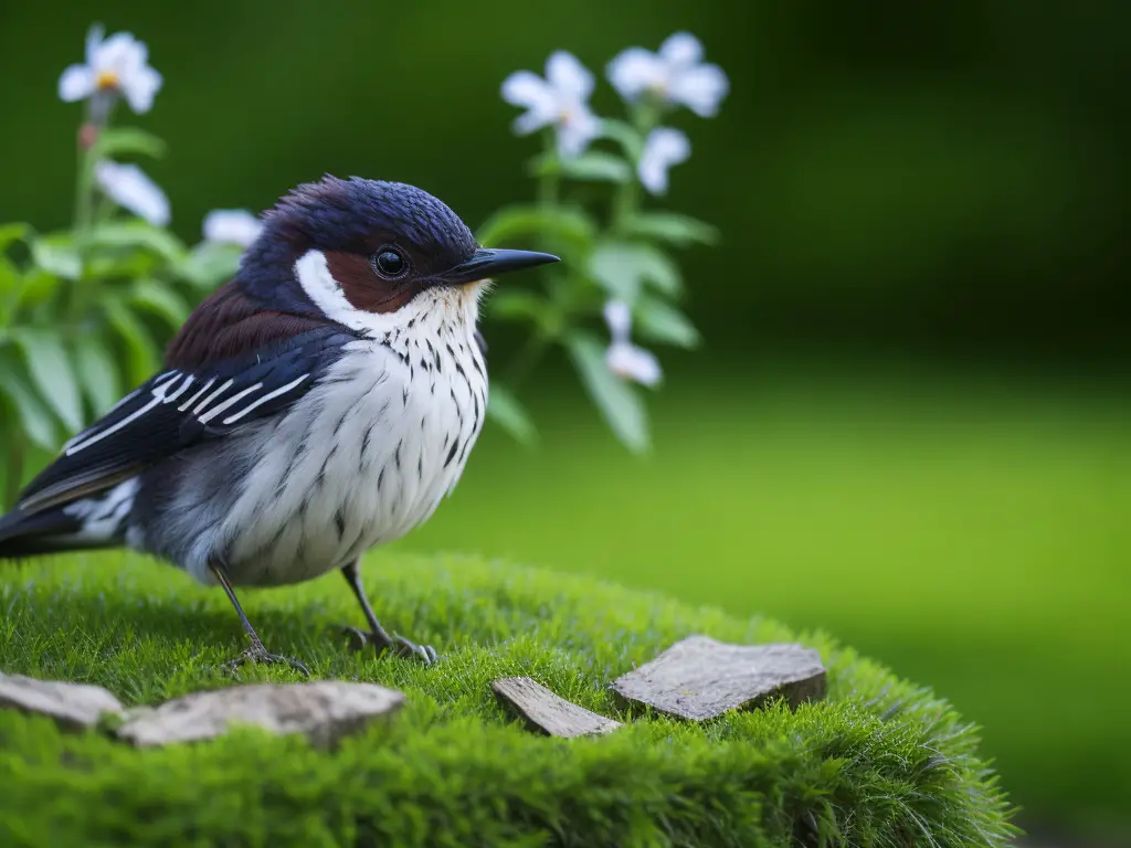 Imagen de un pájaro construyendo su nido durante la temporada de reproducción. Aprende cuándo comienza el proceso de anidación en las aves.