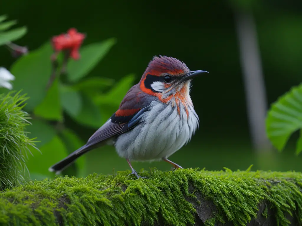 Alt text: Imagen de un Pájaro Sinsajo cantando misteriosamente en medio de la naturaleza. Descubre su canto y la belleza de su plumaje.