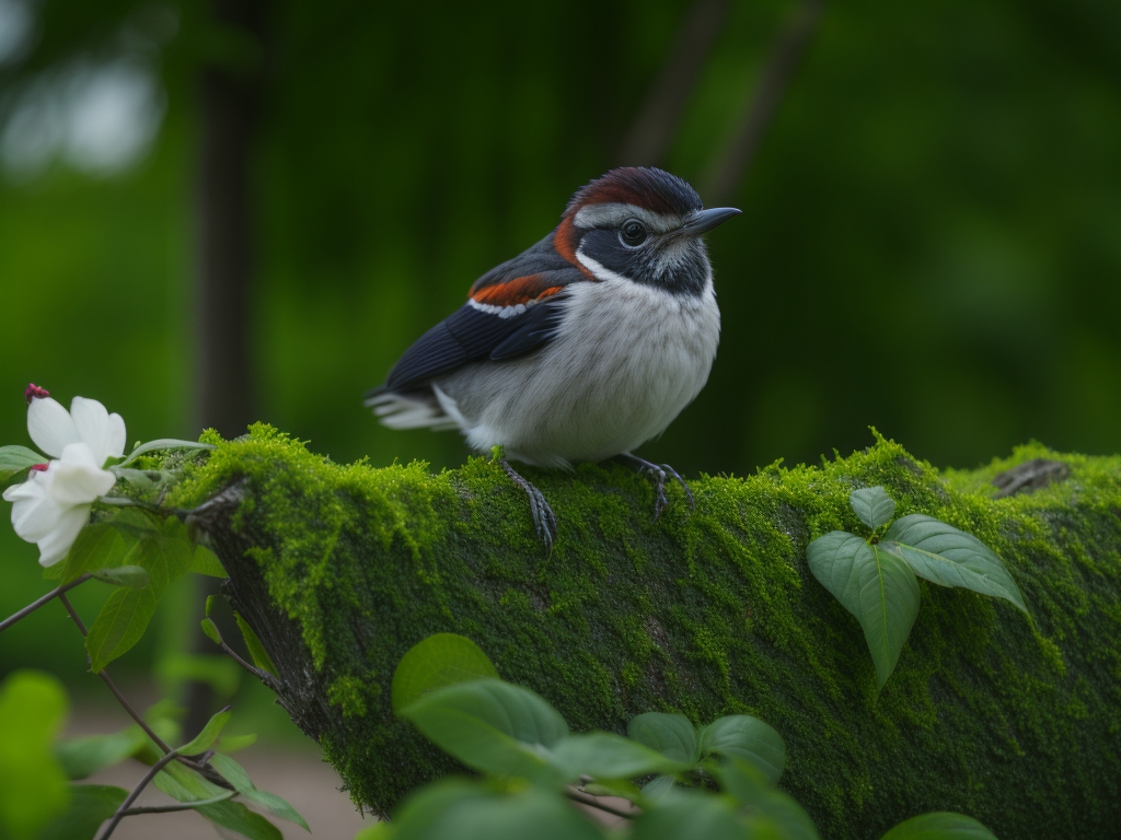 Imagen de un pájaro colorido en una rama, representando la mascota ideal con hermoso plumaje y melodías