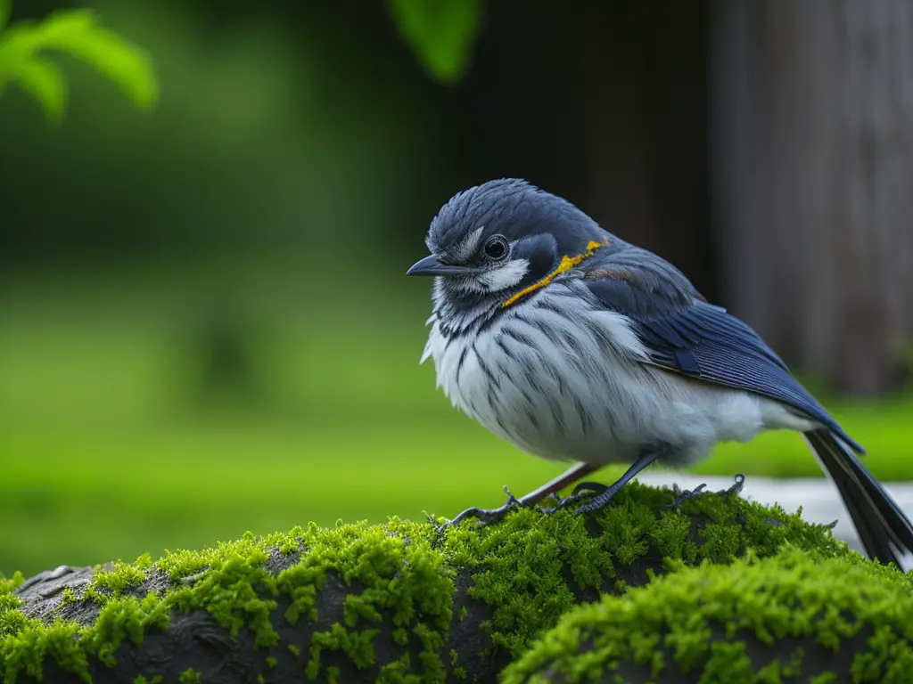Pájaro en rama escuchando con su asombroso sentido auditivo: ¿Dónde está ubicado su oído?
