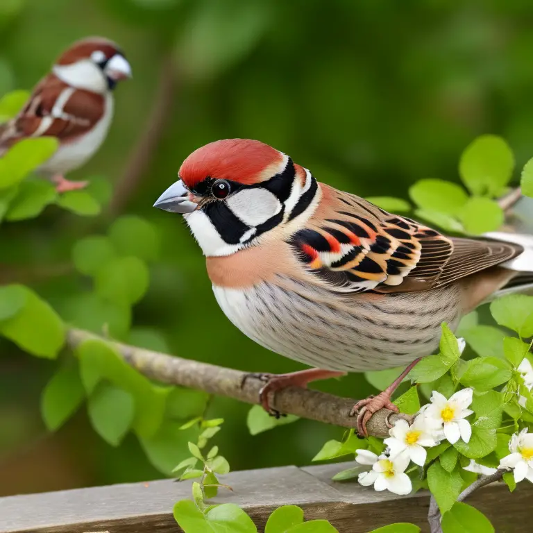 Imagen: El Intrigante Juego de Seducción de los Pájaros Alt text: Dos pájaros en una rama, uno de ellos cortejando al otro con su plumaje y canto. Escena de seducción entre pájaros en la naturaleza.