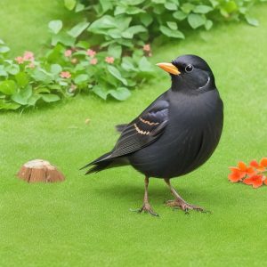 Imagen de un pájaro negro con pico amarillo, cuyo nombre se revela en el artículo "Misterioso pájaro negro: Descubre el nombre del ave con pico amarillo".