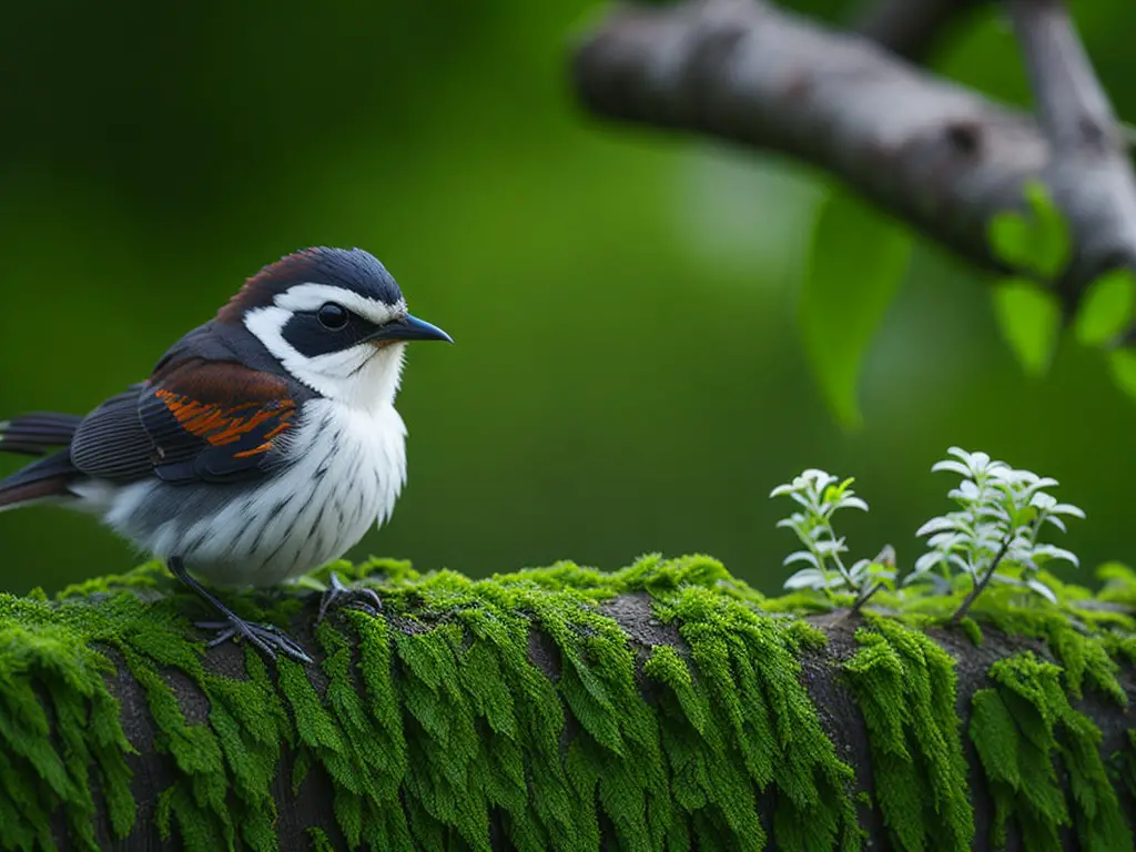 Imagen de pájaro carpintero en su hábitat natural, siguiendo una sorprendente dieta según su especie