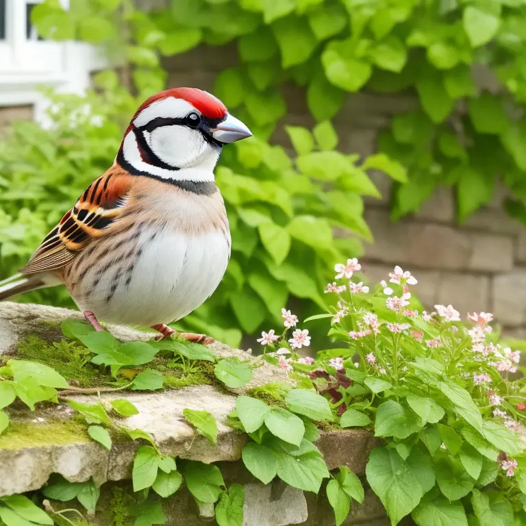 Pájaro estriado en su hábitat natural, aprendiendo a sobrevivir y satisfacer sus necesidades básicas en la naturaleza