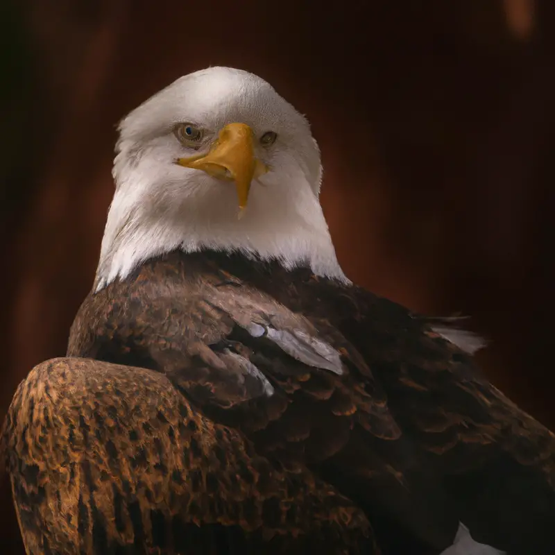 Águila calva hambrienta.