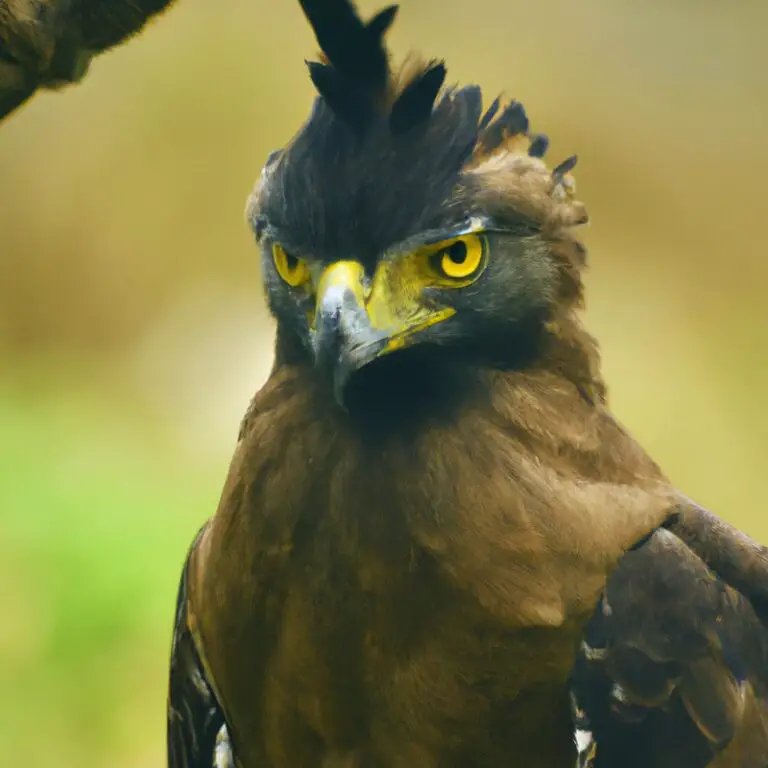 Águila crestada cazando.