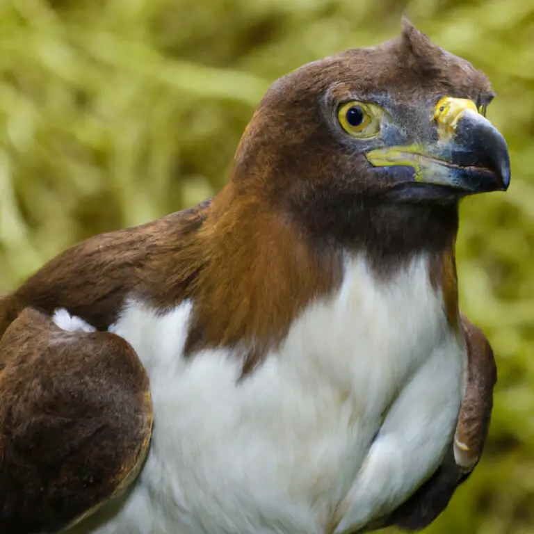 Águila crestada en vuelo.