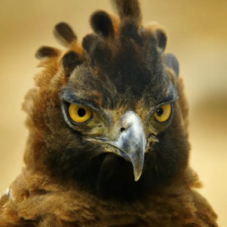 Águila crestada volando.