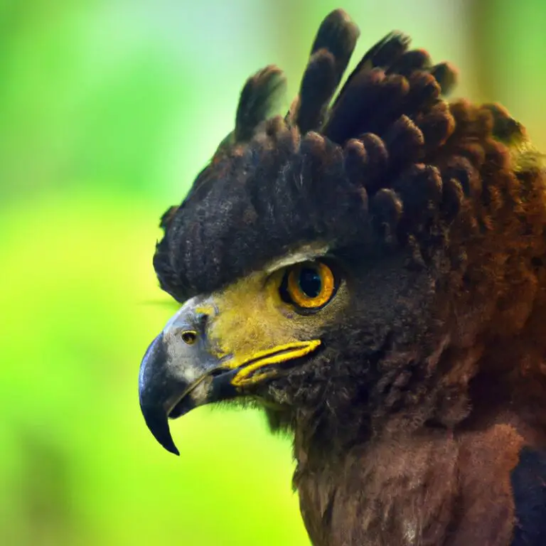 Águila crestada volando.