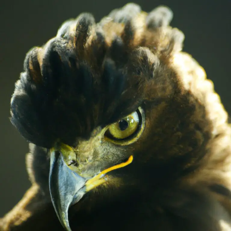 Águila crestada volando.