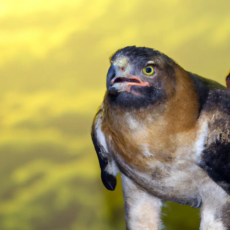 Águila crestada volando.