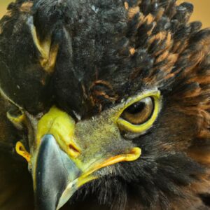 Águila crestada volando.