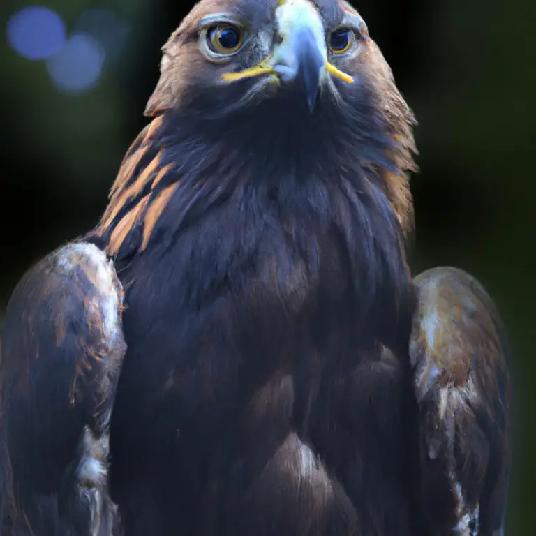 Águila real alimentándose.