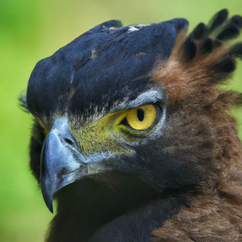 Crías águila crestada.