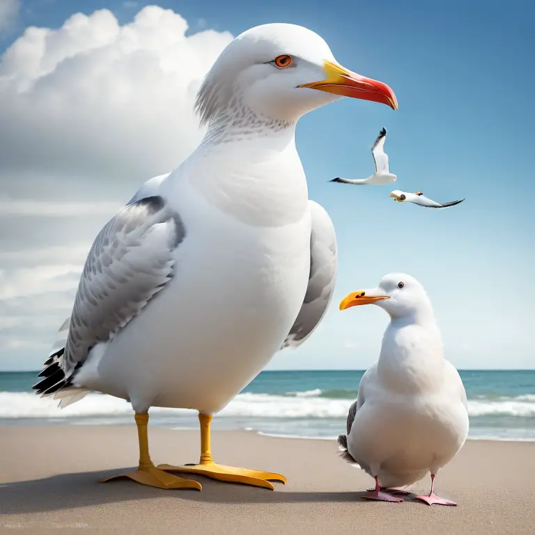 Imagen de una gaviota y un albatros en vuelo. Aprende a diferenciarlos con nuestras claves.