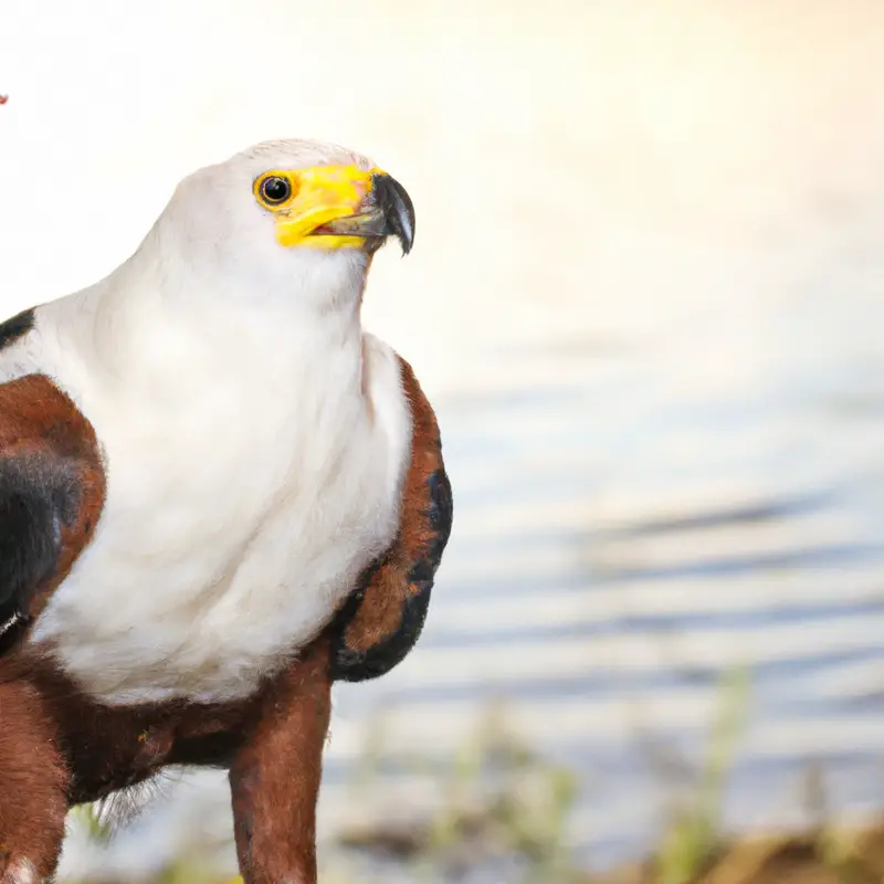 Águila Pescadora Africana volando.