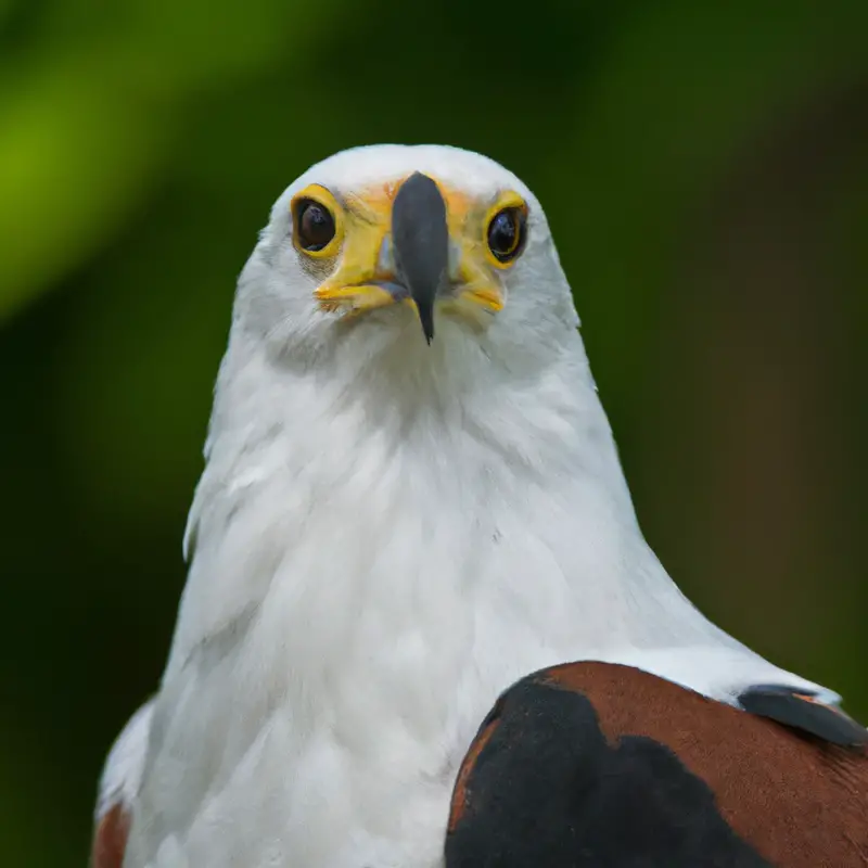 Águila Pescadora Africana volando.