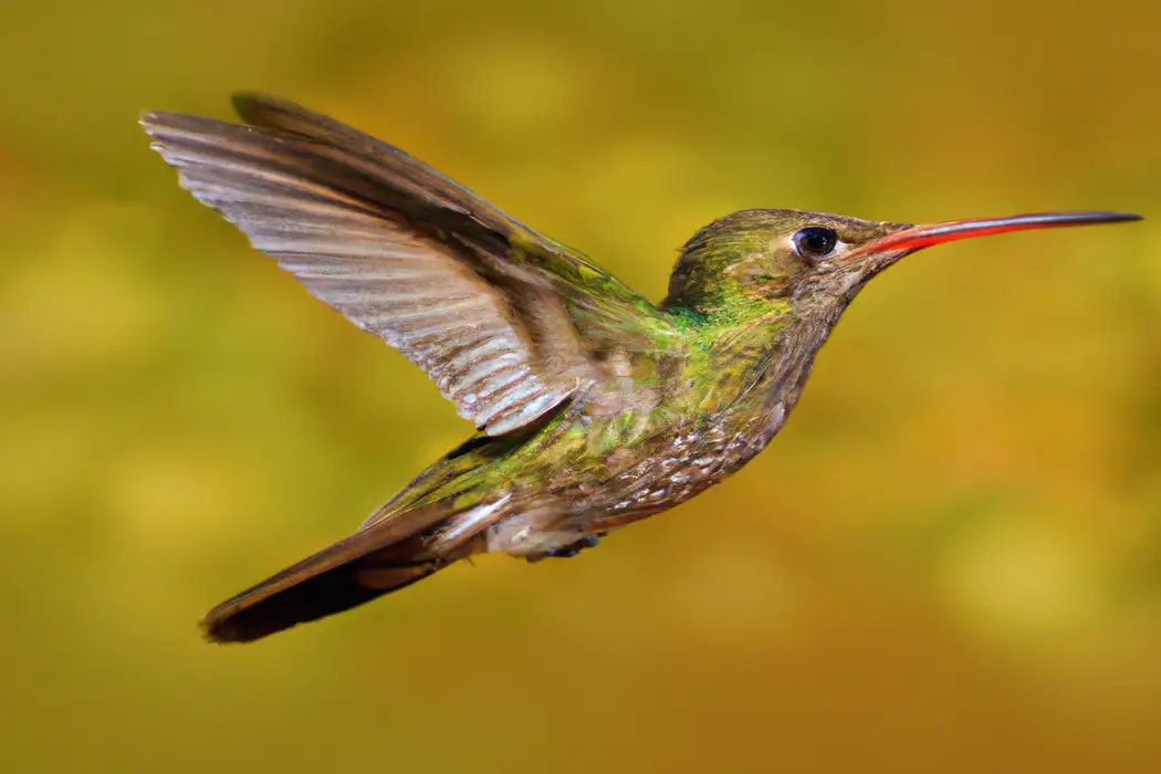 Colibrí en vuelo.