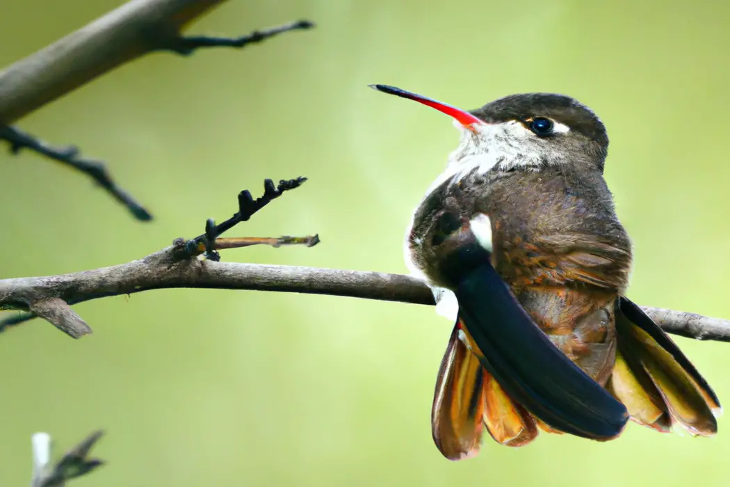 Colibrí volando.