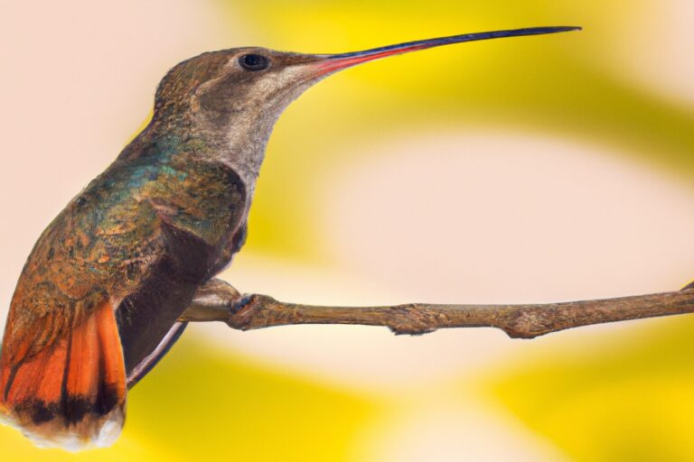 Colibrí volando.