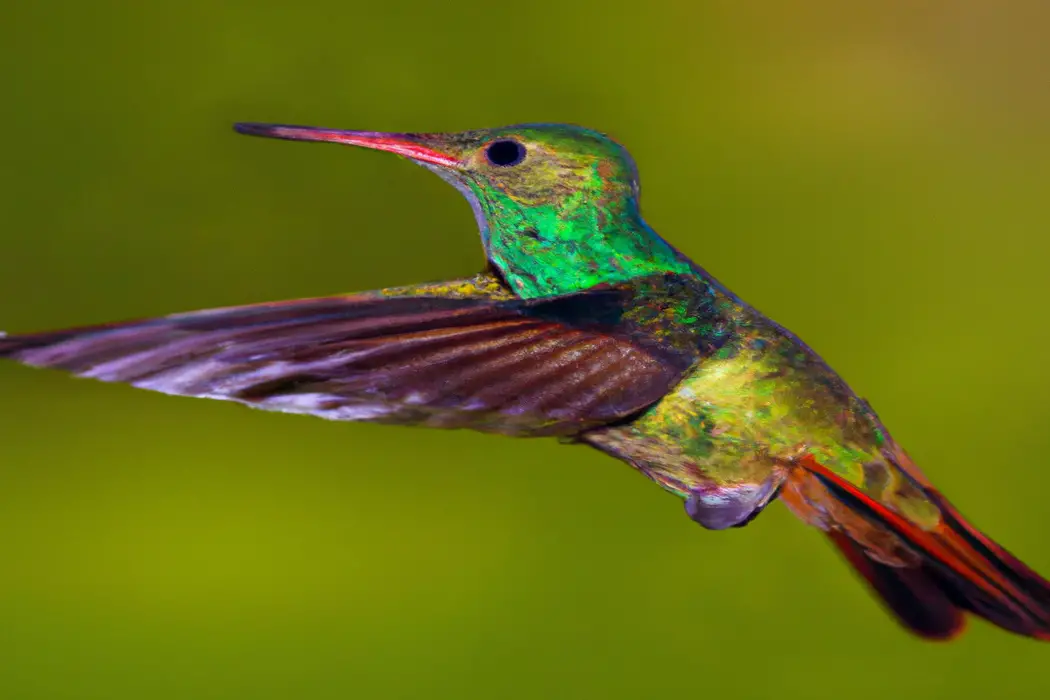 Colibrí y flor.