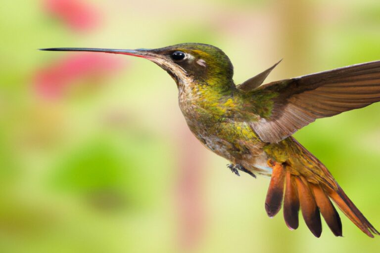 Colibríes compitiendo.