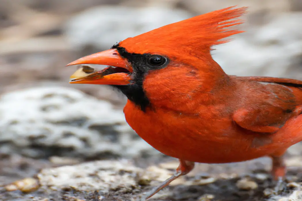 Pájaro cardenal polinizando.